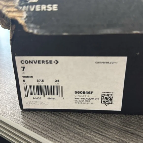 Women's High-Top Platform Canvas Sneakers - Cream Converse size 7 - Picture 7 of 7